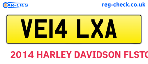 VE14LXA are the vehicle registration plates.