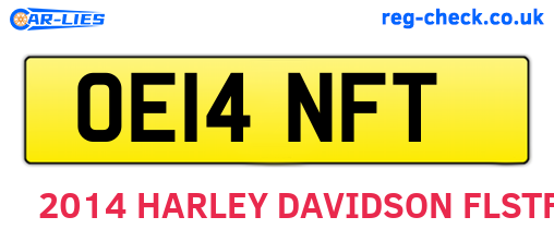 OE14NFT are the vehicle registration plates.