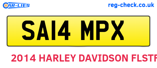 SA14MPX are the vehicle registration plates.