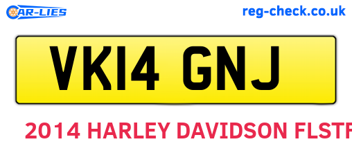 VK14GNJ are the vehicle registration plates.