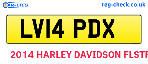 LV14PDX are the vehicle registration plates.