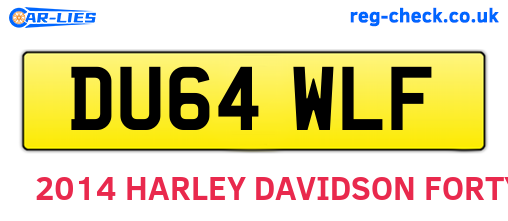 DU64WLF are the vehicle registration plates.