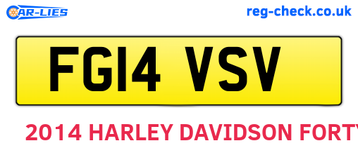 FG14VSV are the vehicle registration plates.