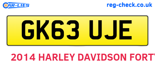 GK63UJE are the vehicle registration plates.