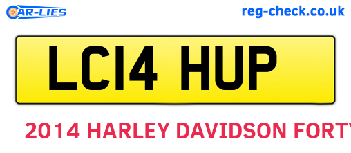 LC14HUP are the vehicle registration plates.