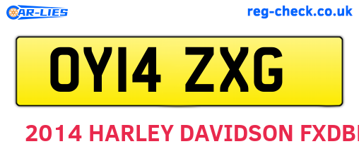 OY14ZXG are the vehicle registration plates.