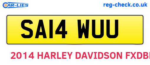SA14WUU are the vehicle registration plates.