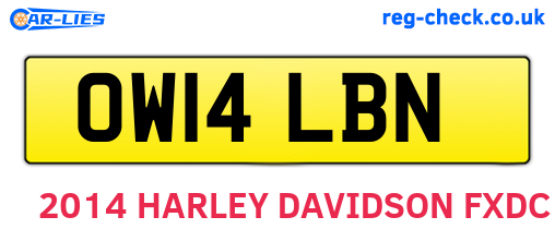 OW14LBN are the vehicle registration plates.