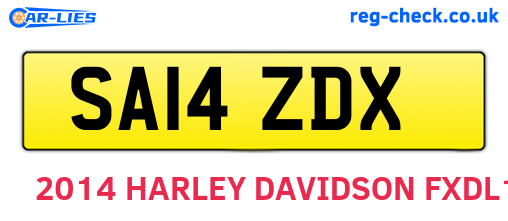 SA14ZDX are the vehicle registration plates.