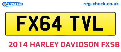 FX64TVL are the vehicle registration plates.
