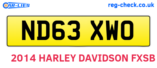 ND63XWO are the vehicle registration plates.