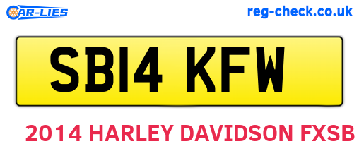 SB14KFW are the vehicle registration plates.