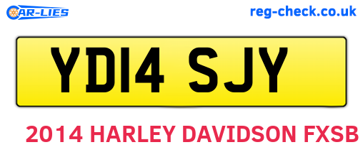 YD14SJY are the vehicle registration plates.