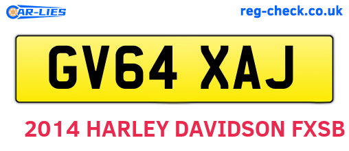 GV64XAJ are the vehicle registration plates.