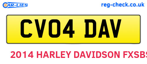 CV04DAV are the vehicle registration plates.