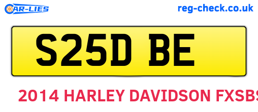 S25DBE are the vehicle registration plates.