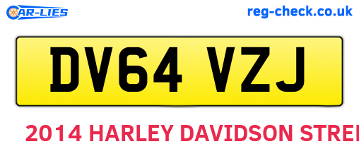 DV64VZJ are the vehicle registration plates.