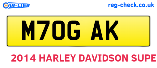 M70GAK are the vehicle registration plates.