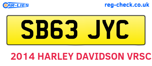 SB63JYC are the vehicle registration plates.