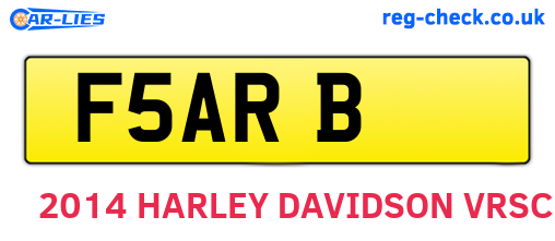 F5ARB are the vehicle registration plates.