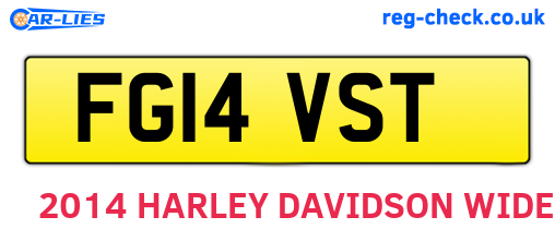 FG14VST are the vehicle registration plates.