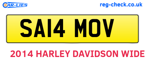 SA14MOV are the vehicle registration plates.