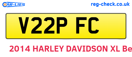 V22PFC are the vehicle registration plates.