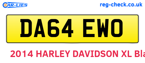 DA64EWO are the vehicle registration plates.