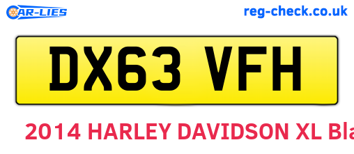 DX63VFH are the vehicle registration plates.