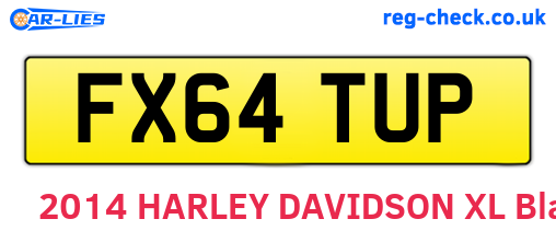FX64TUP are the vehicle registration plates.