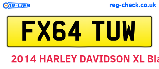 FX64TUW are the vehicle registration plates.