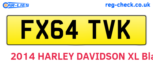 FX64TVK are the vehicle registration plates.