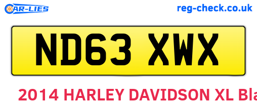 ND63XWX are the vehicle registration plates.