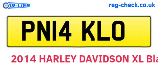 PN14KLO are the vehicle registration plates.