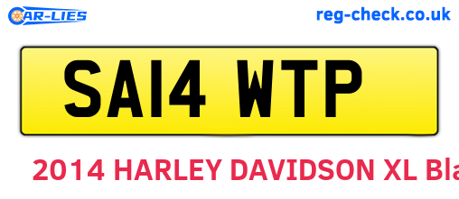 SA14WTP are the vehicle registration plates.