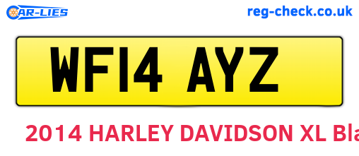 WF14AYZ are the vehicle registration plates.