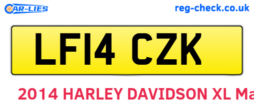 LF14CZK are the vehicle registration plates.
