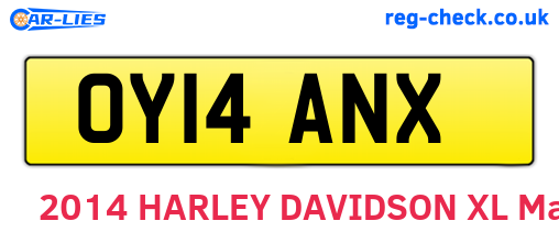 OY14ANX are the vehicle registration plates.