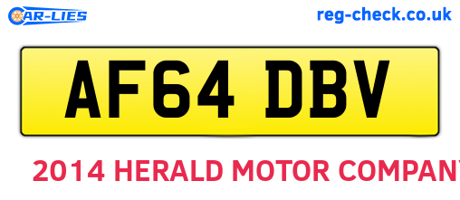 AF64DBV are the vehicle registration plates.