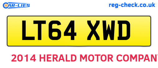 LT64XWD are the vehicle registration plates.