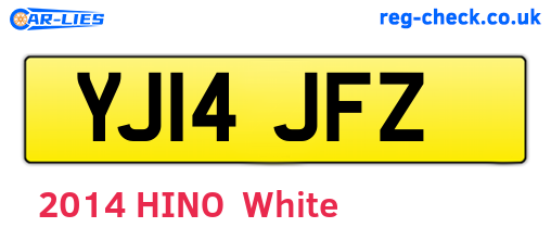 YJ14JFZ are the vehicle registration plates.