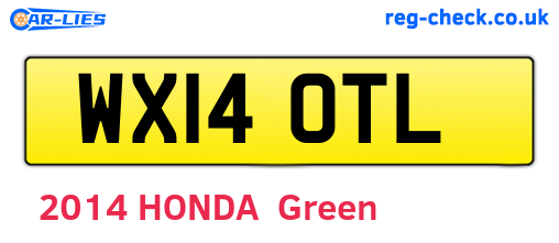 WX14OTL are the vehicle registration plates.