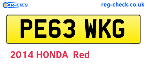PE63WKG are the vehicle registration plates.