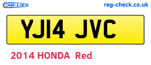 YJ14JVC are the vehicle registration plates.