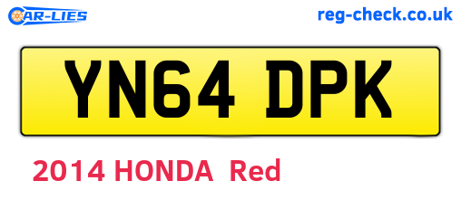 YN64DPK are the vehicle registration plates.