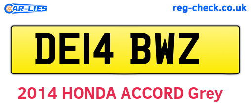 DE14BWZ are the vehicle registration plates.