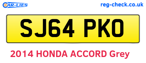 SJ64PKO are the vehicle registration plates.