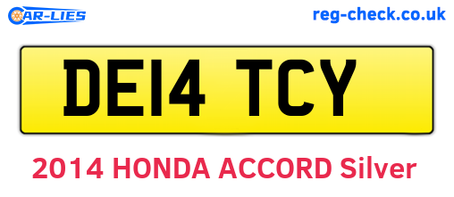 DE14TCY are the vehicle registration plates.