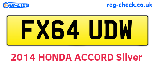 FX64UDW are the vehicle registration plates.