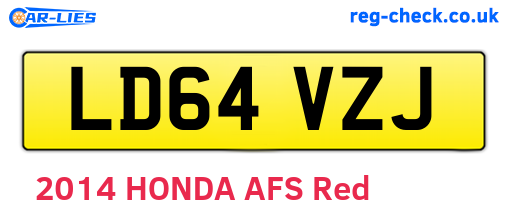 LD64VZJ are the vehicle registration plates.